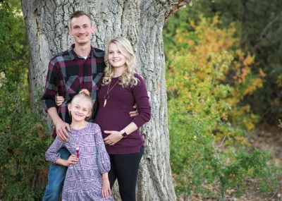 Family posing for portraits