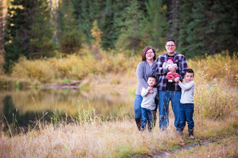 Family posing for portraits