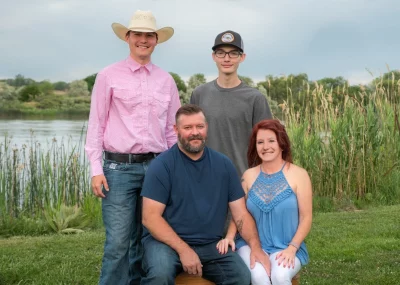 Family posing for portraits